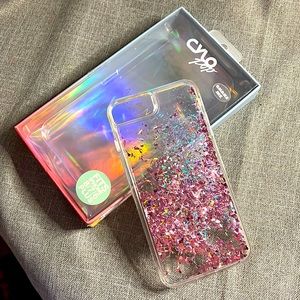 iPhone Case-Floating pink & iridescent sparkles w/shimmer Fits iPhone 8/7/6 Plus